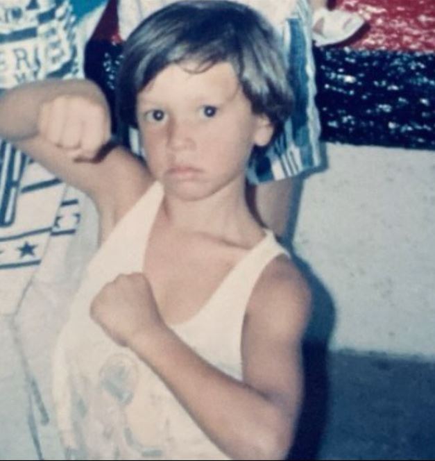 A childhood image of Maikel Castro