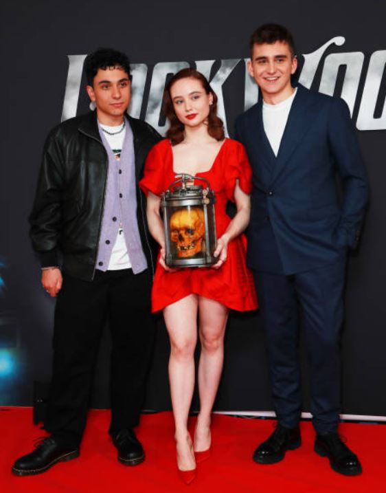 Ali Hadji-Heshmati with his co-stars Ruby Stokes and Cameron Chapman