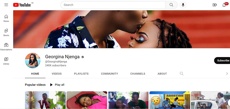 Georgina Njenga YouTube account