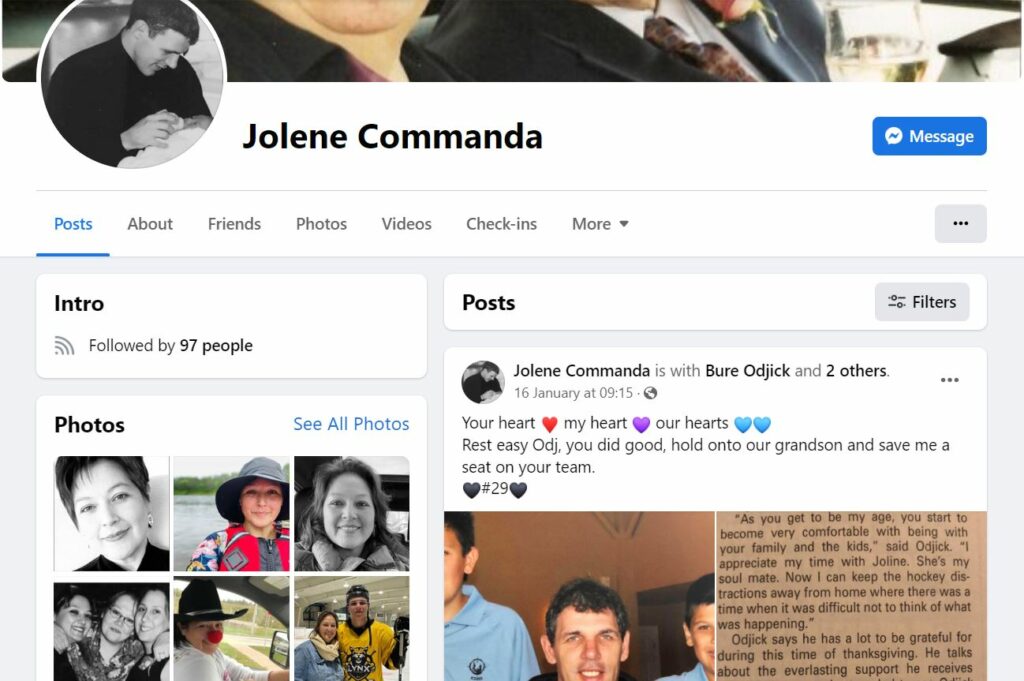 Jolene Odjick's Facebook profile