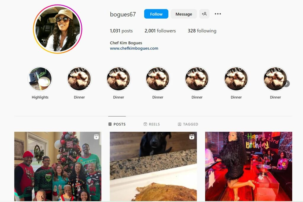 Kim Bogues's Instagram profile