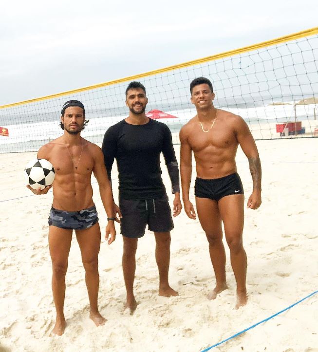 Maikel Castro with his friends
