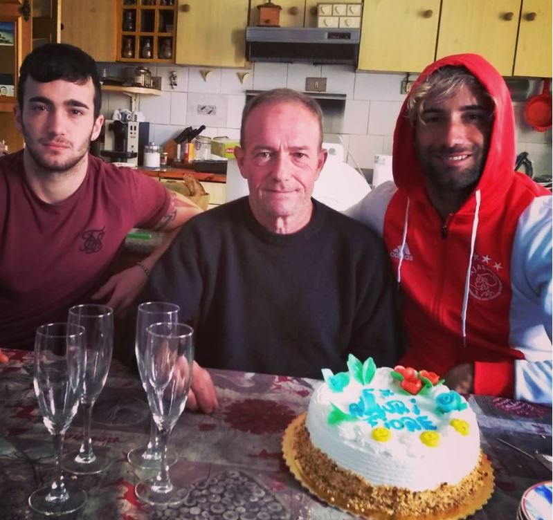 Mario Ferri with his father and brother