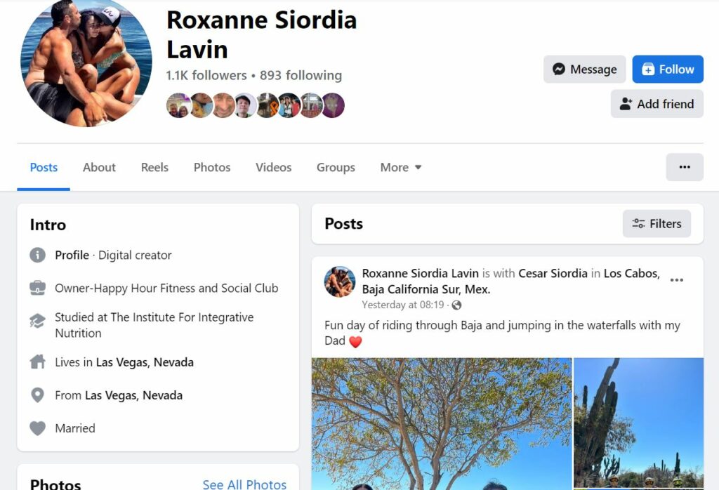 Roxanne Siordia's Facebook profile