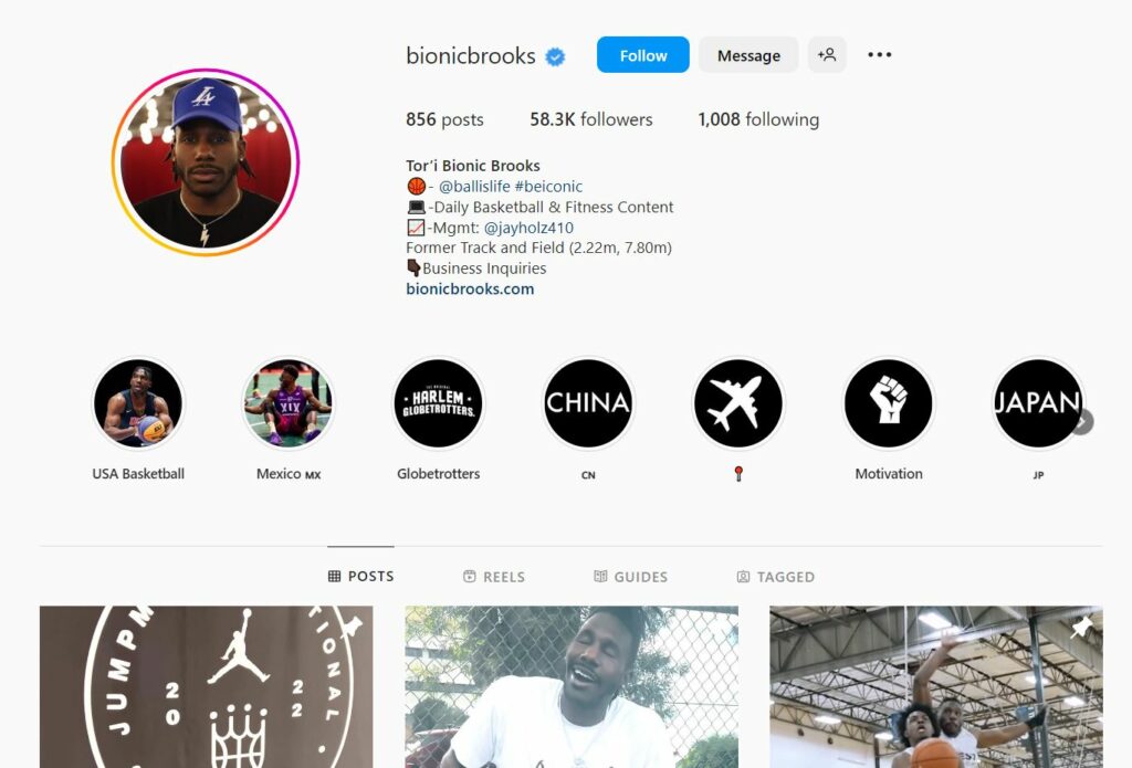 Tor’i Brooks's Instagram profile