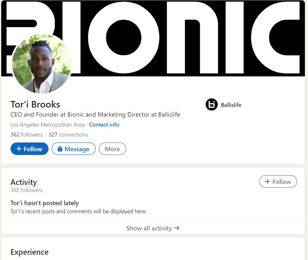 Tor’i Brooks's LinkedIn profile