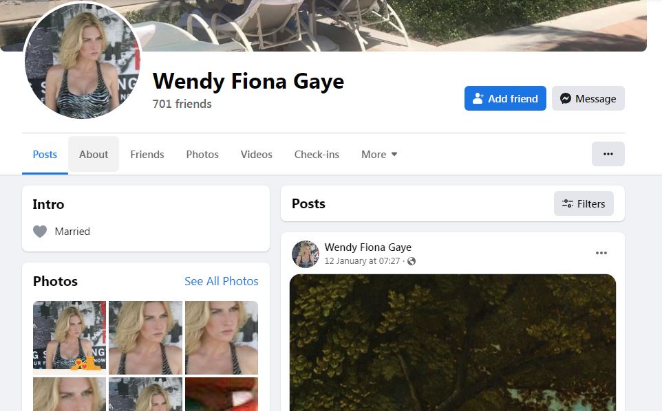Wendy Gaye's Facebook profile
