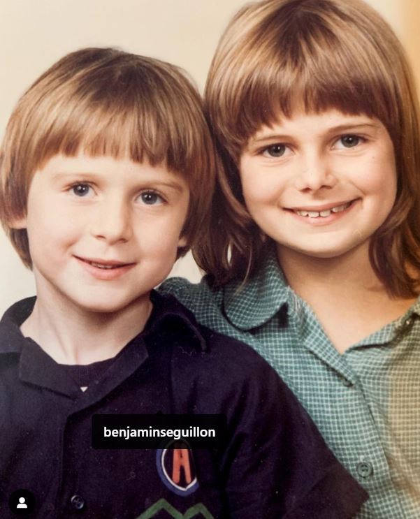 A childhood image of Ariane Seguillon with her brother Benjamin Seguillon
