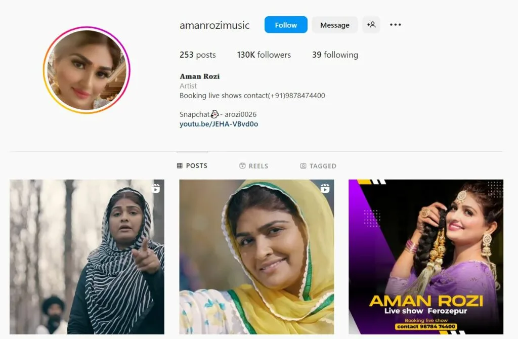 Aman Rozi's Instagarm profile