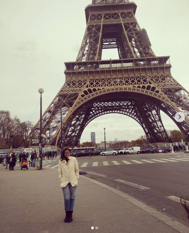 Ashameera Aiyappan visited Paris in 2017