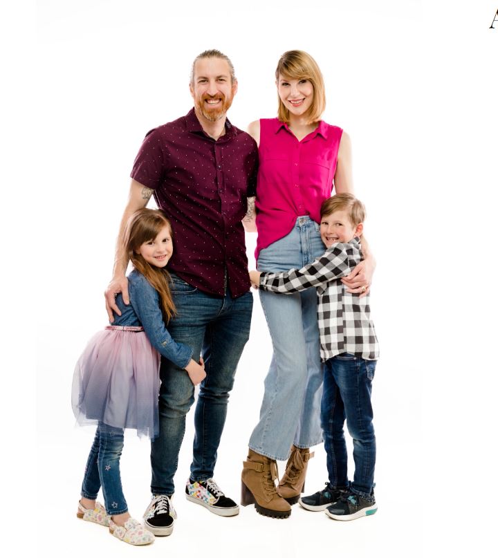 Ashley Leechin with her husband and kids