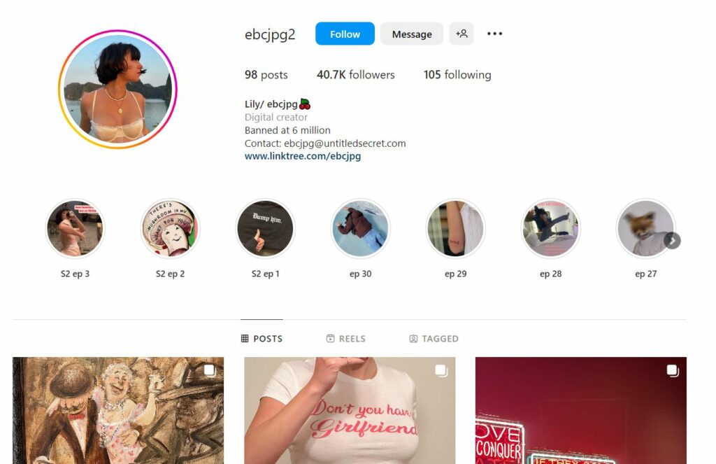 Elizabeth Chapman's Instagarm profile