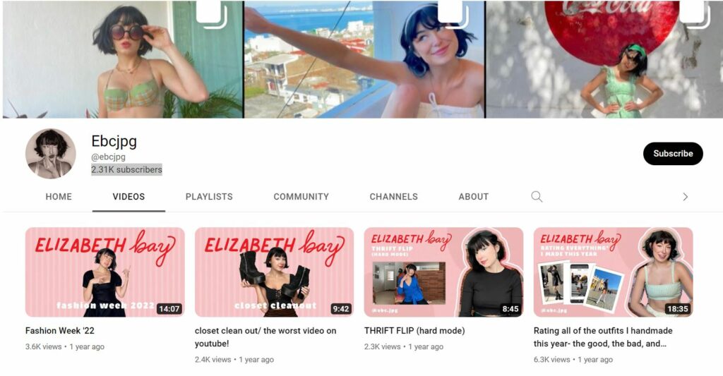 Elizabeth Chapman's YouTube channel