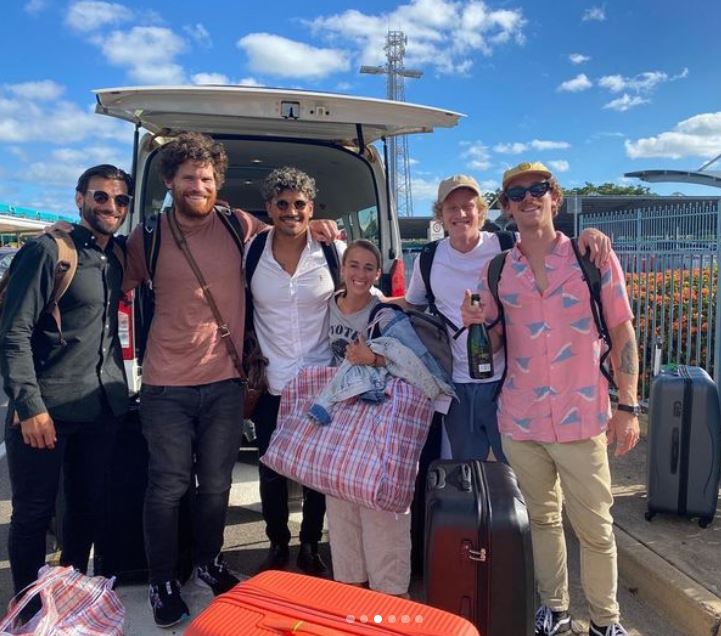 Jordie Hansen with his friends and brother