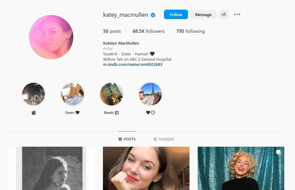 Katelyn Macmullen's Instagram profile