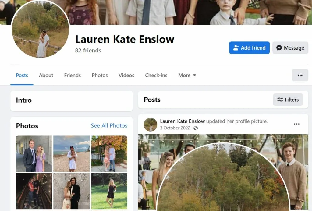 Lauren Enslow's Facebook profile
