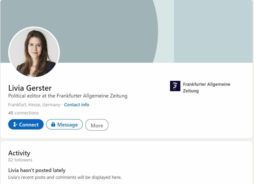Livia Gerster's LinkedIn profile