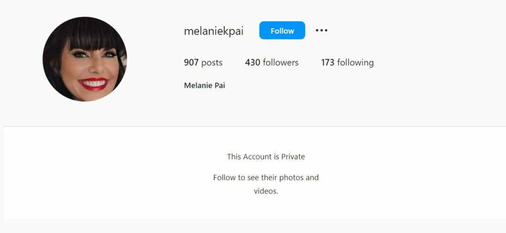 Melanie Pai's Instagram profile