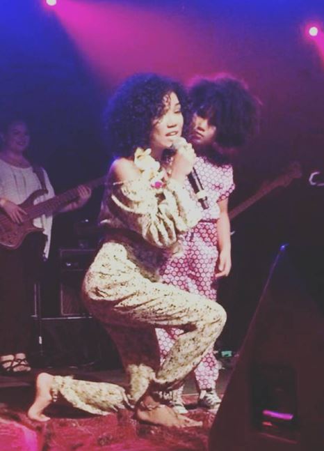 Namiko Love Browner and her mother during a live show