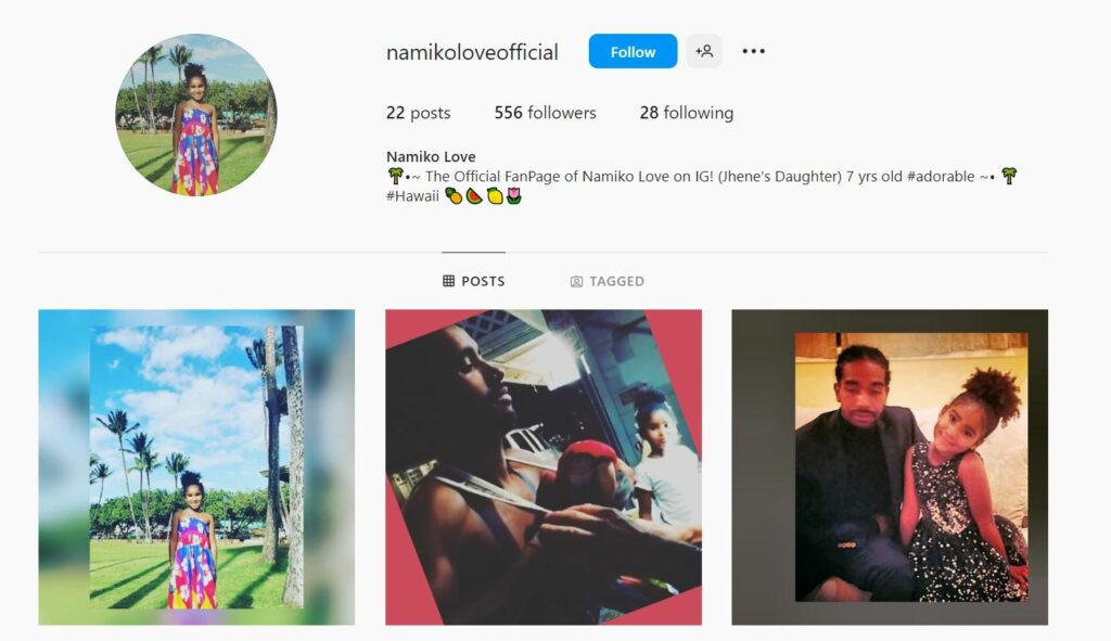 Namiko Love Browner's Instagram profile