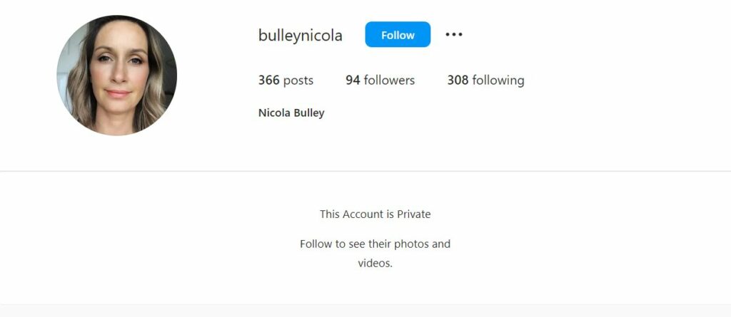 Nicola Bulley's Instagram profile