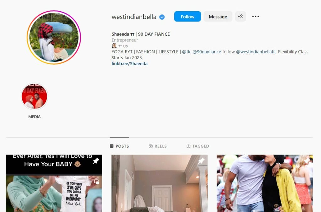 Shaeeda Sween's Instagram profile