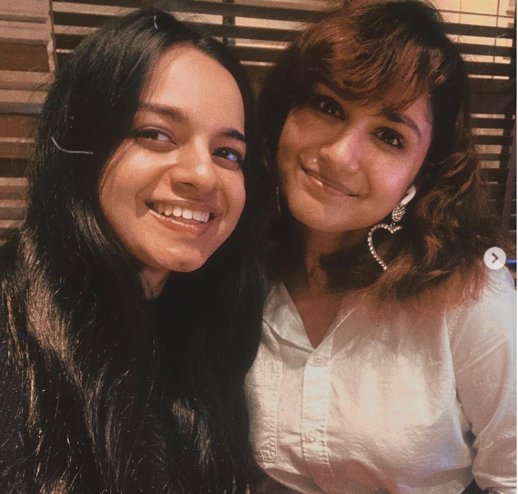 Subbalakshmi Bhatia with her friend