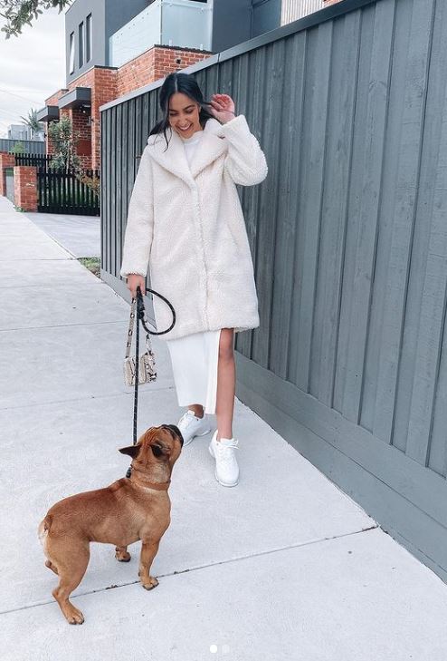 Tayla Damir with her dog