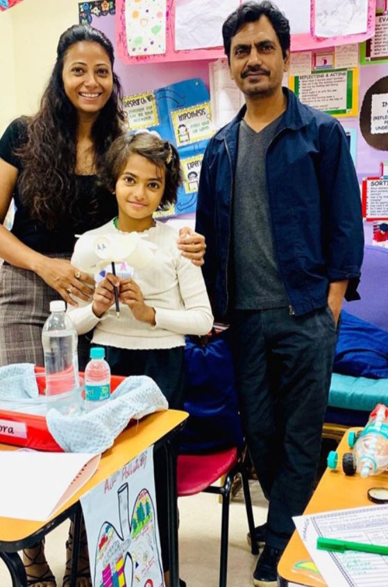 Aaliya Siddiqui with her husband Nawazuddin Siddiqui and daughter Shora