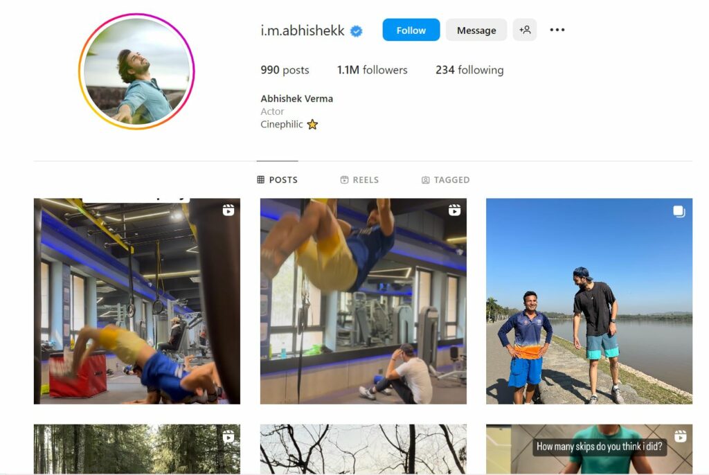 Abhishek Verma's Instagram profile