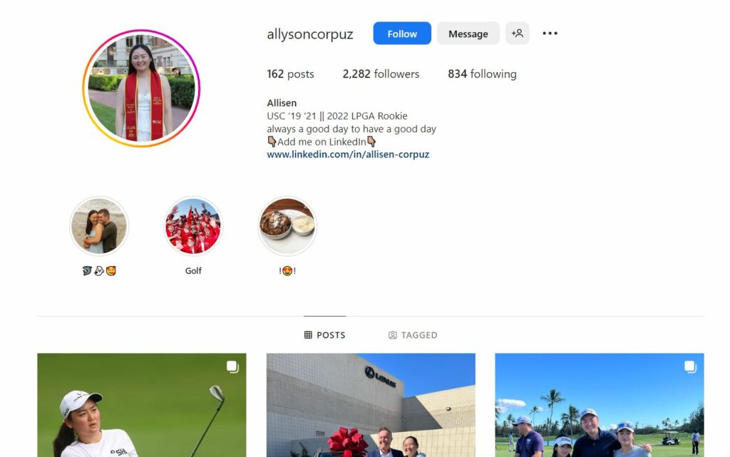 Allisen Corpuz's Instagram profile