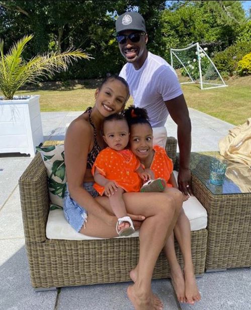 Azuka Ononye with his wife Alesha Dixon and kids Azura Sienna Ononye and Anaya Safiya Ononye