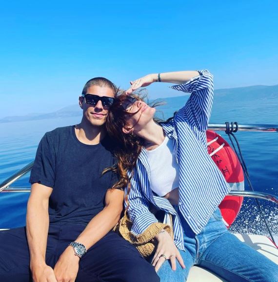Ben Smith-Petersen and his wife Riley during motor boating