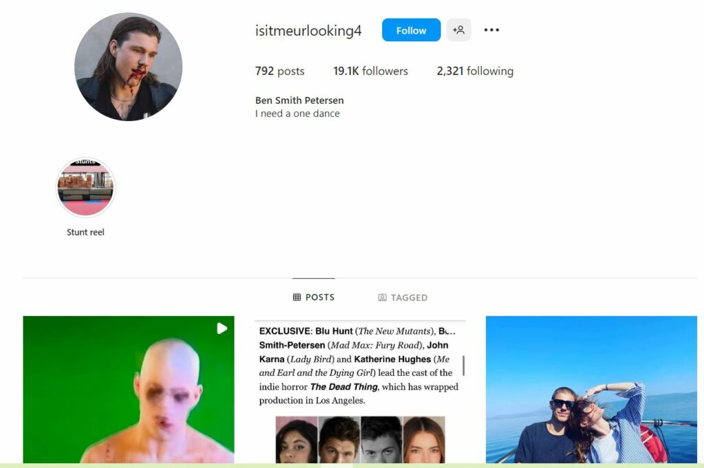 Ben Smith-Petersen's Instagram profile