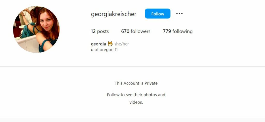 Georgia Kreischer's Instagram profile