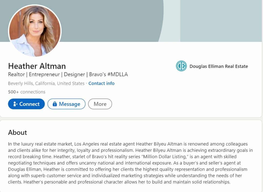 Heather Altman's LinkedIn profile