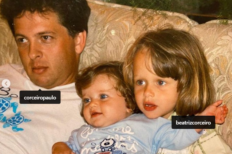 Magui Corceiro Childhood Picture with her father Paulo Corceiro