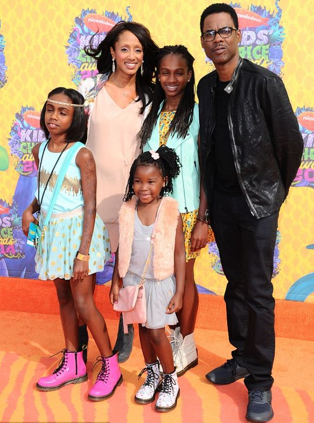 Malaak Compton-Rock with her ex-husband Chris and daughters