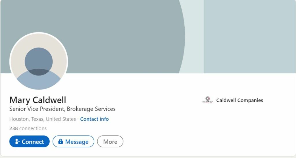Mary Caldwell's LinkedIn profile