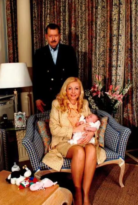 Monika Bacardi's old image with her Late husband Luis Adalberto Facundo Gomez del Campo Bacardi and daughter Maria Louisa