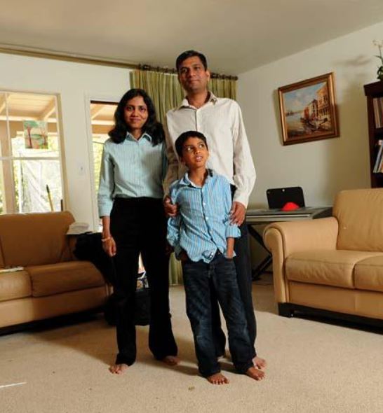 Pramila Srinivasan with her husband Sridhar Vembu and son Siddharth Srinivasan