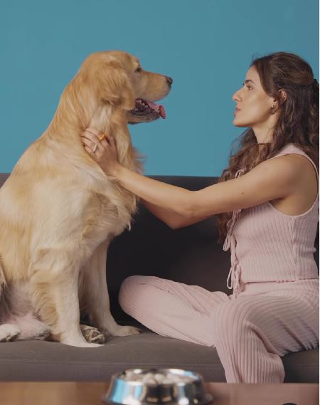 Riya Sisodiya with her dog