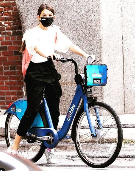 Suri Cruise loves cycling