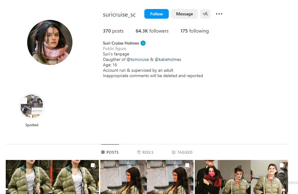 Suri Cruise's official Instagram fan page
