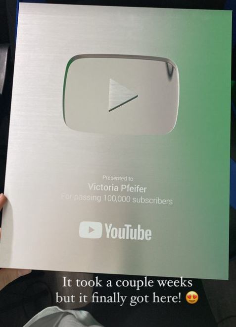 Victoria Pfeifer got silver play button from YouTube