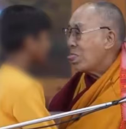 Dalai Lama asked a minor boy to suck his tongue