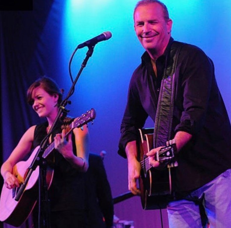 Lily Costner and Kevin Costner (dad)