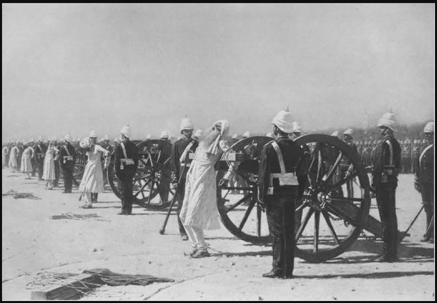 Suppression of the Indian Revolt by the English. Source Wikipedia