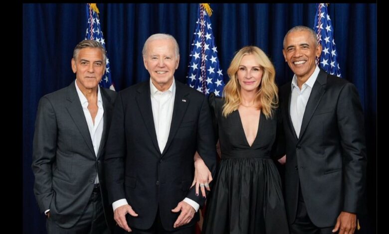 Hollywood Stars George Clooney and Julia Roberts Boost Biden’s Fundraiser to $30 Million Record