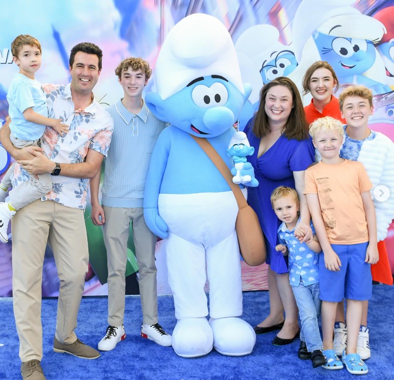 Jessica Ballinger with her husband and kids